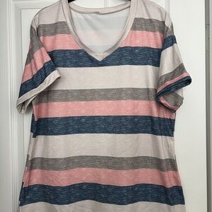 Striped V-Neck Women's Top